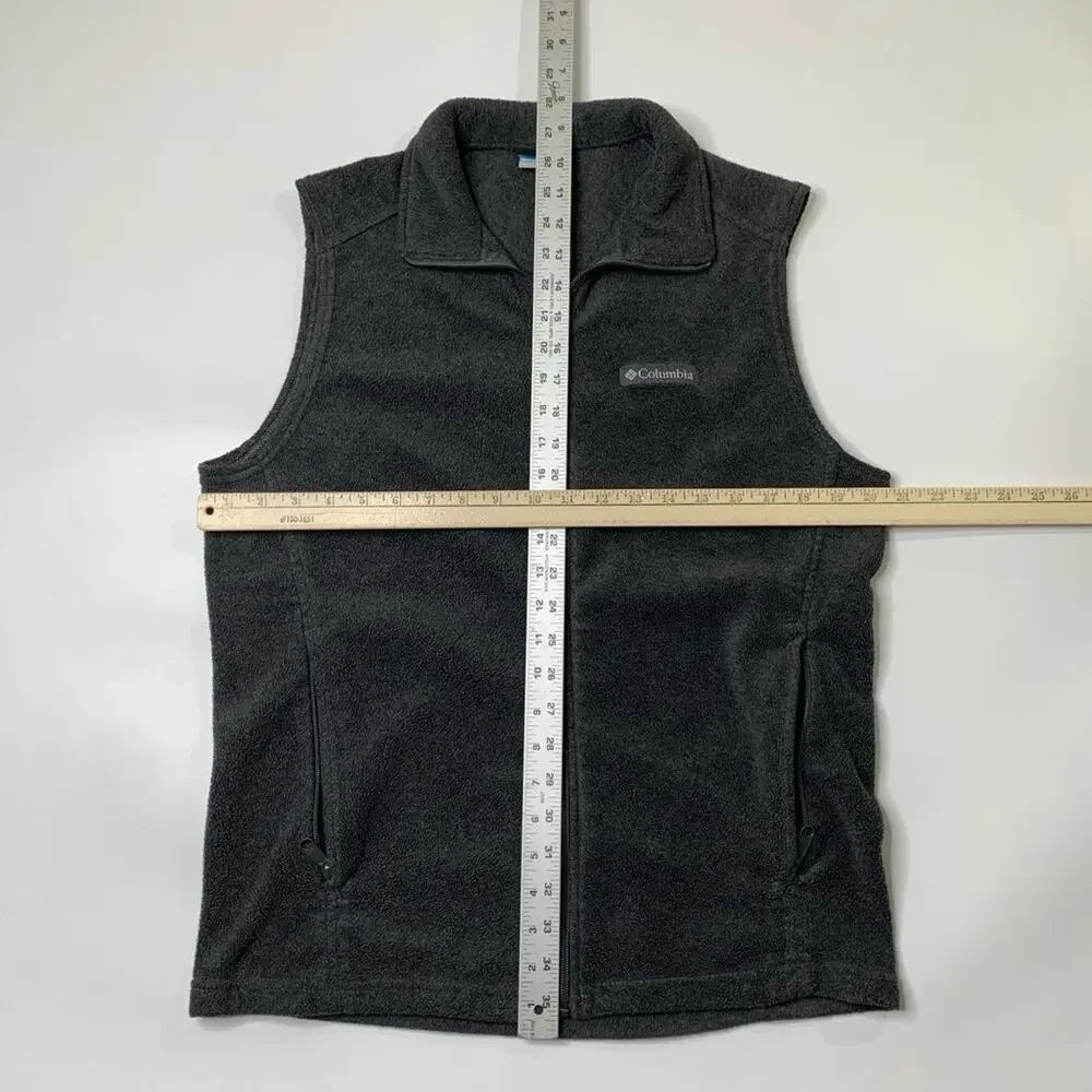 Columbia Vest Mens S Small Graphite Steens Mountain Fleece Mock Neck Full Zip